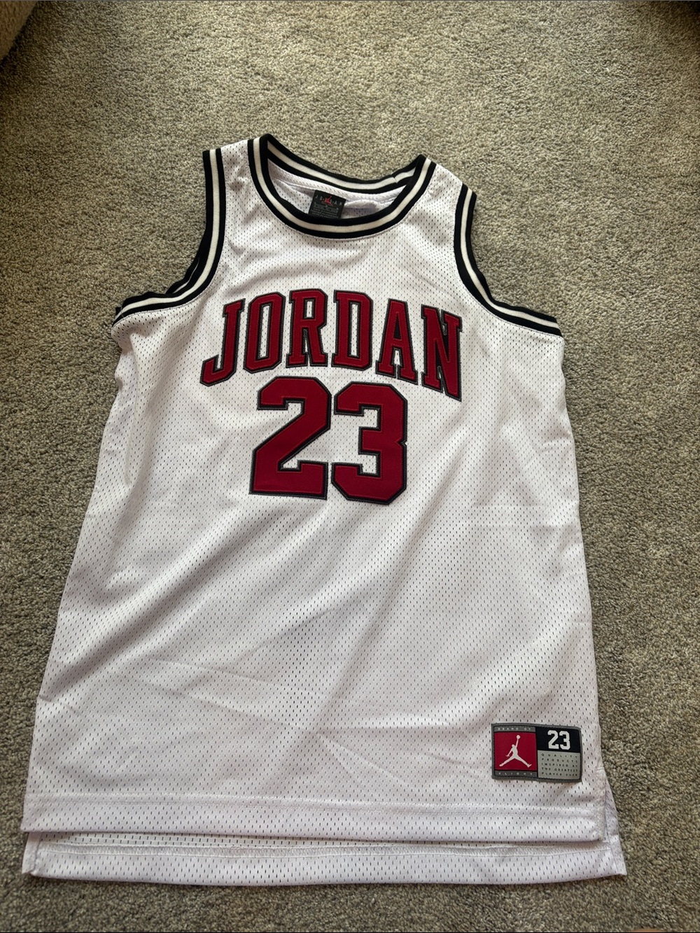 Jordan White and Red 23 Mesh Basketball Jersey- like new